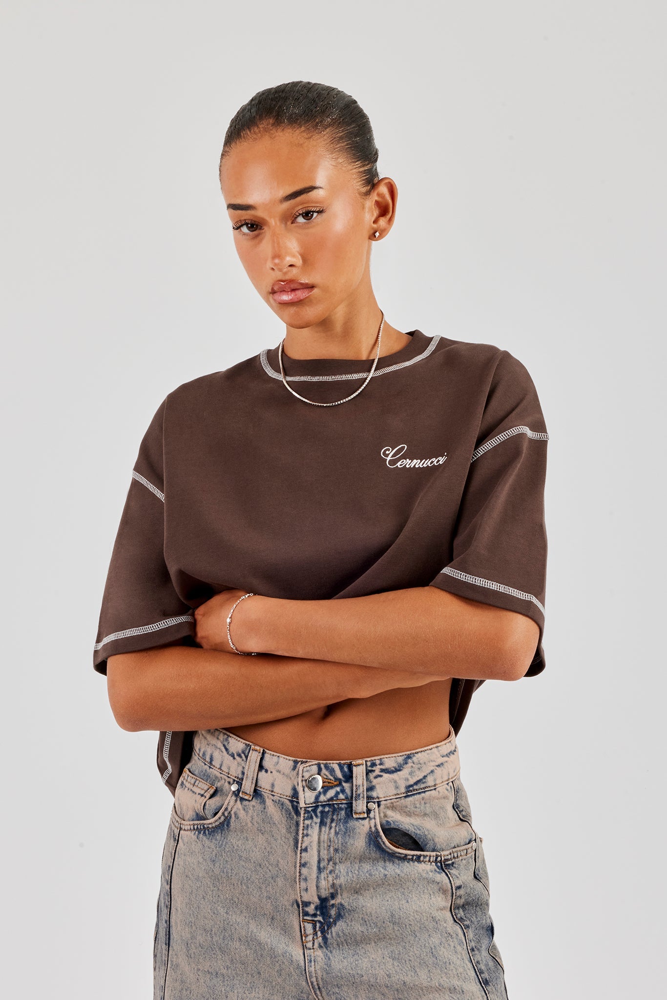 Seasoned Gems Oversized T-Shirt - Chocolate